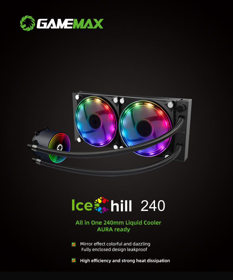 Gamemax Icechill240Rainbow all inone Liquid cooler 240mm